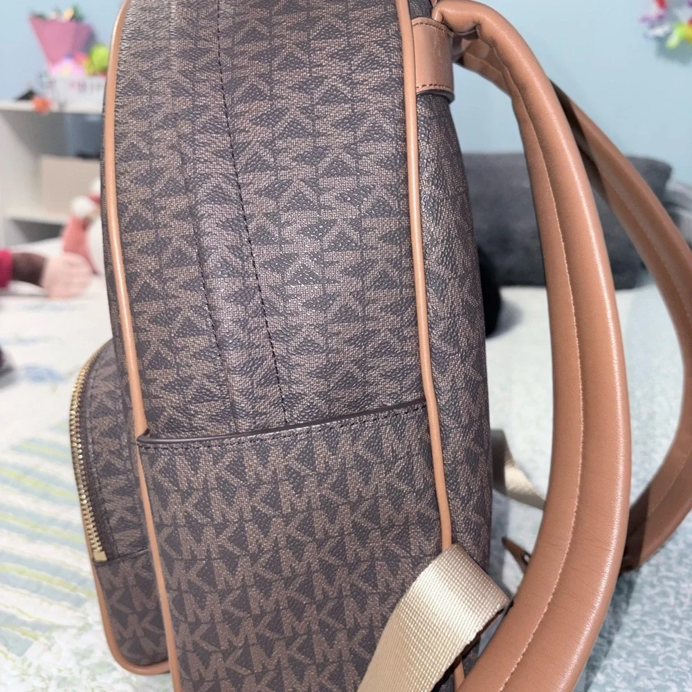Michael Kors Signature Brown and Tan Backpack - Picture 4 of 6